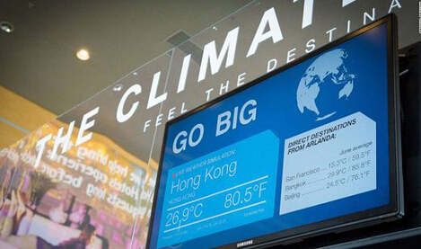 瑞典机场安装“气候门”让旅客提前体验目的地天气